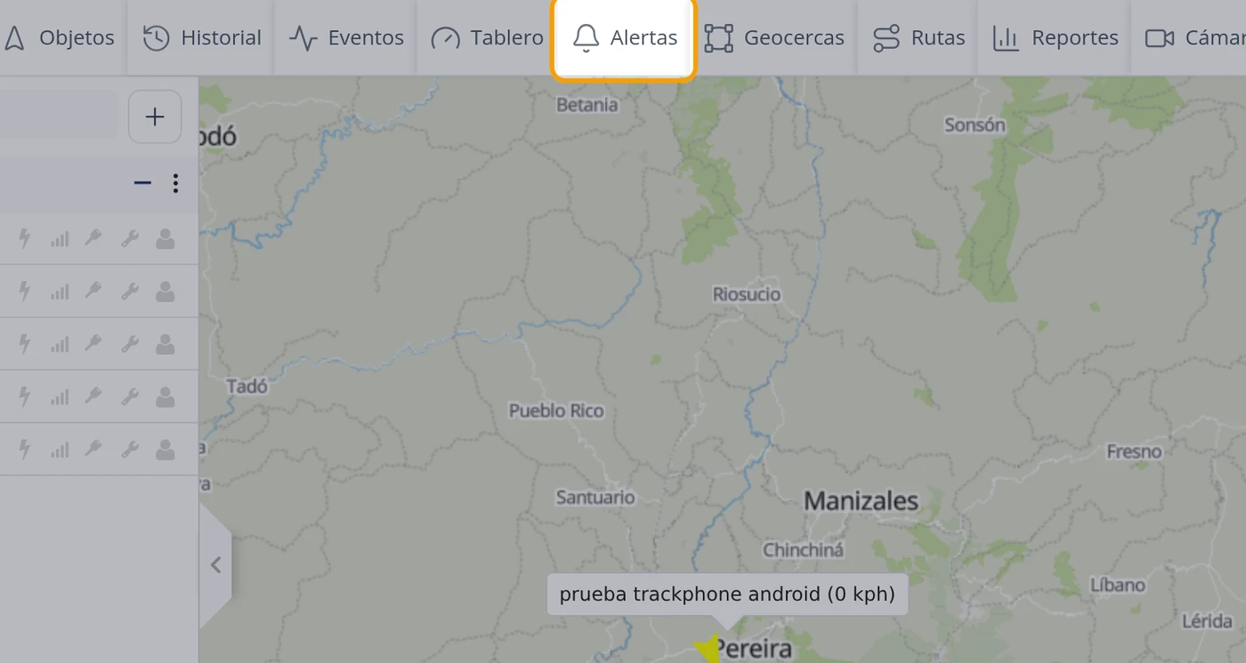 Paso 1: Pulse Alertas en la barra de arriba