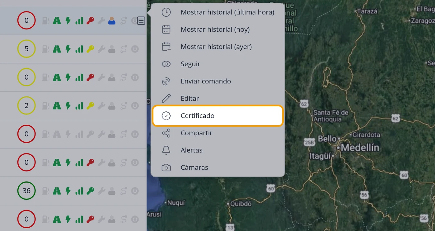 Elija Certificado