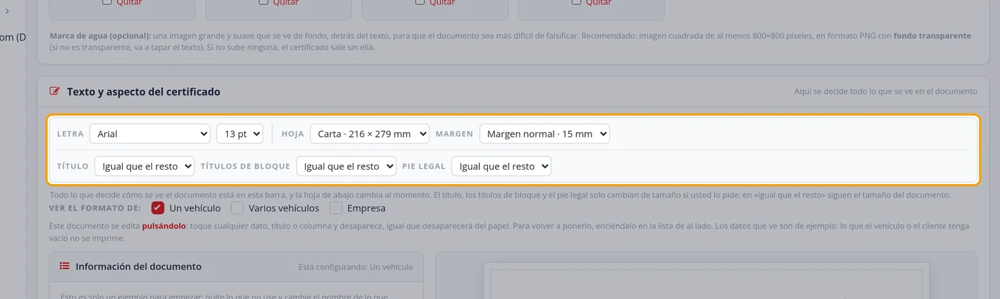 La barra de arriba manda sobre el aspecto