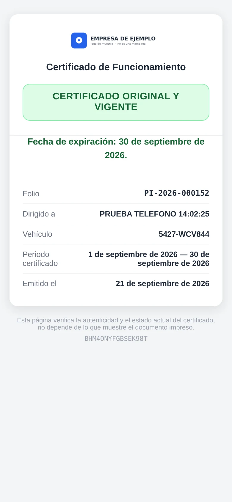 Cualquiera puede comprobar que es de verdad