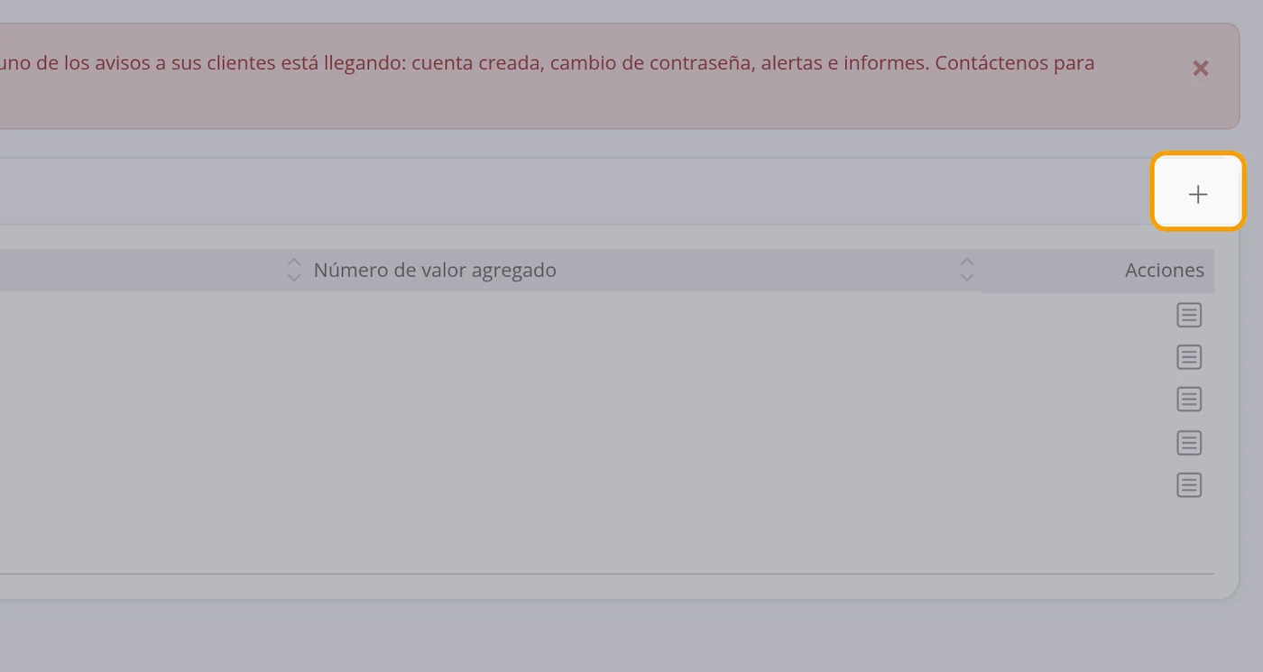 Pulse el botón + para crear la compañía