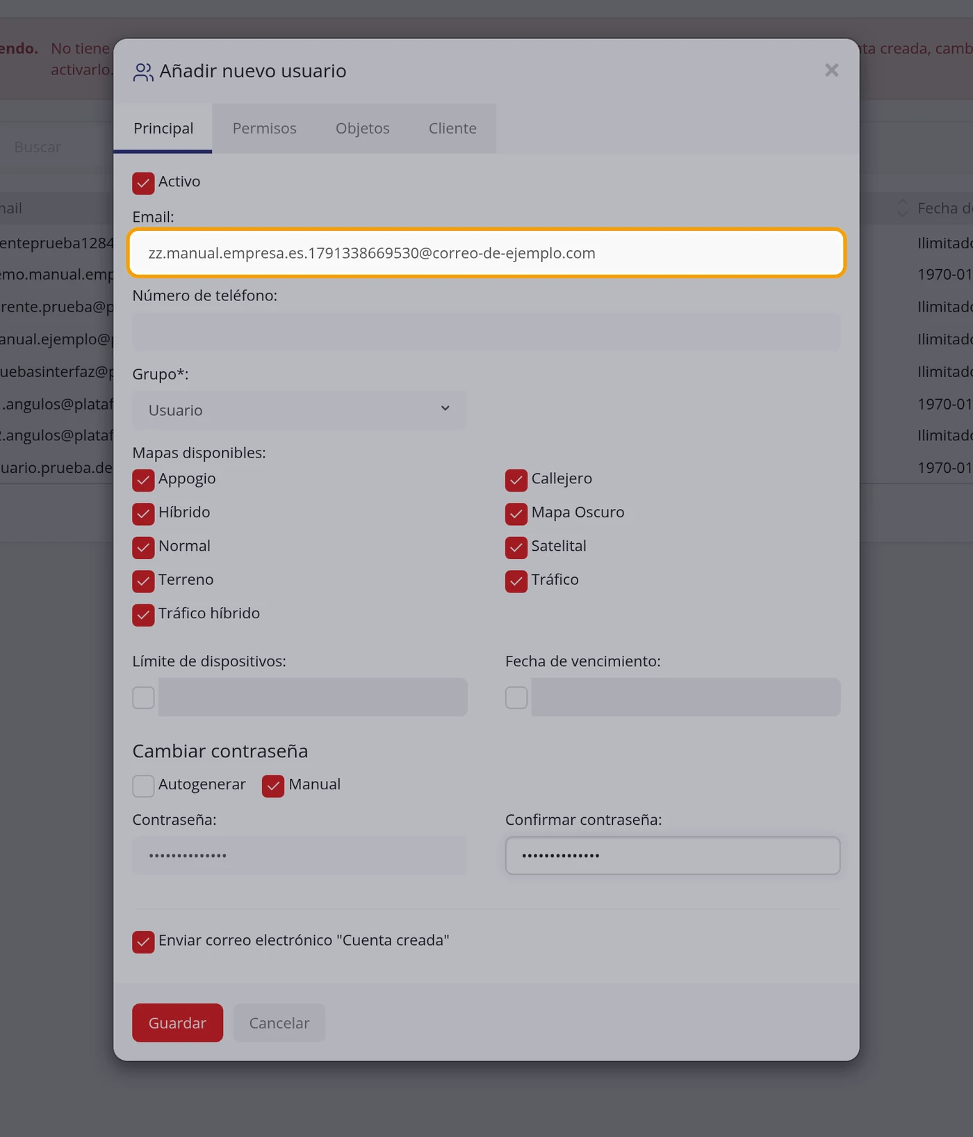 Escriba el correo y la contraseña