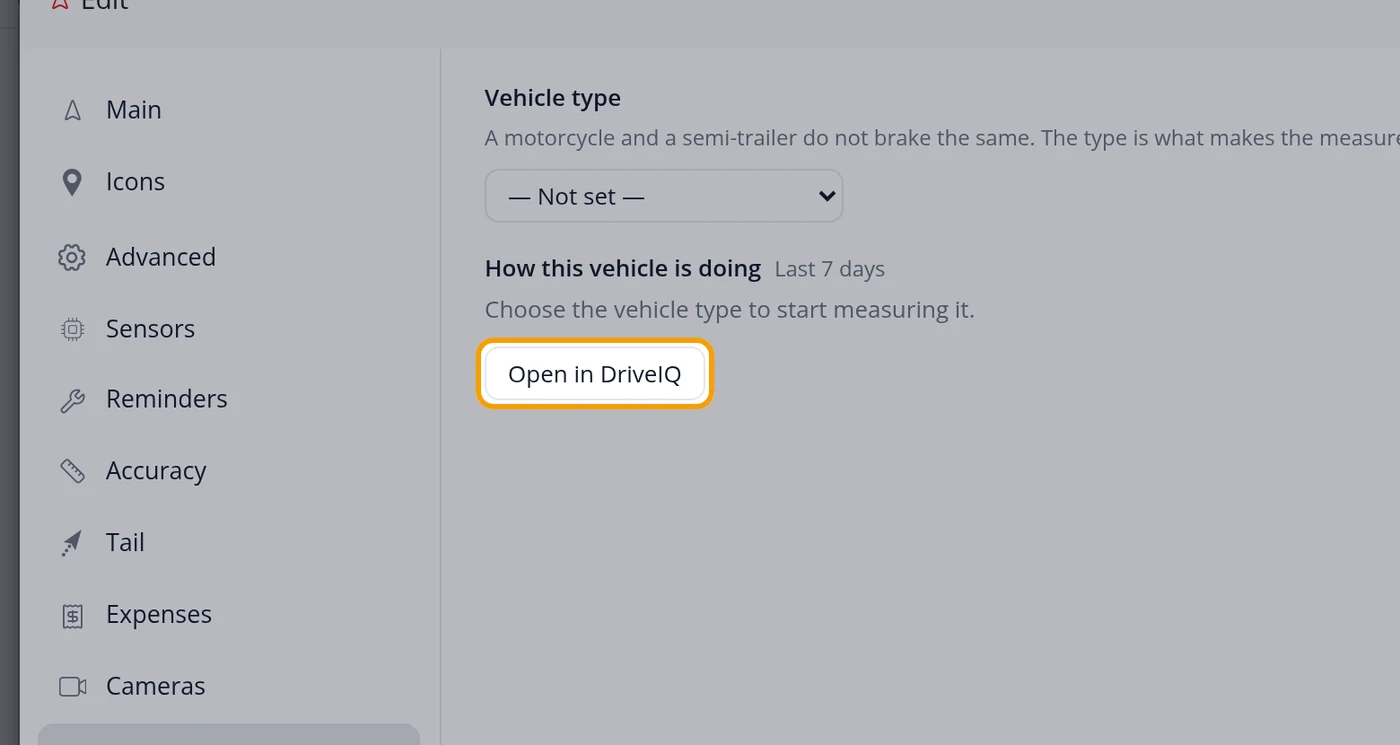 To see it in DriveIQ, click Open in DriveIQ