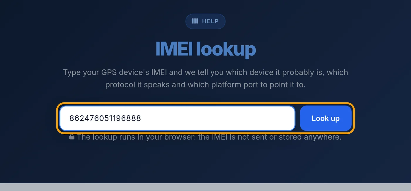 Type the IMEI and click Look up