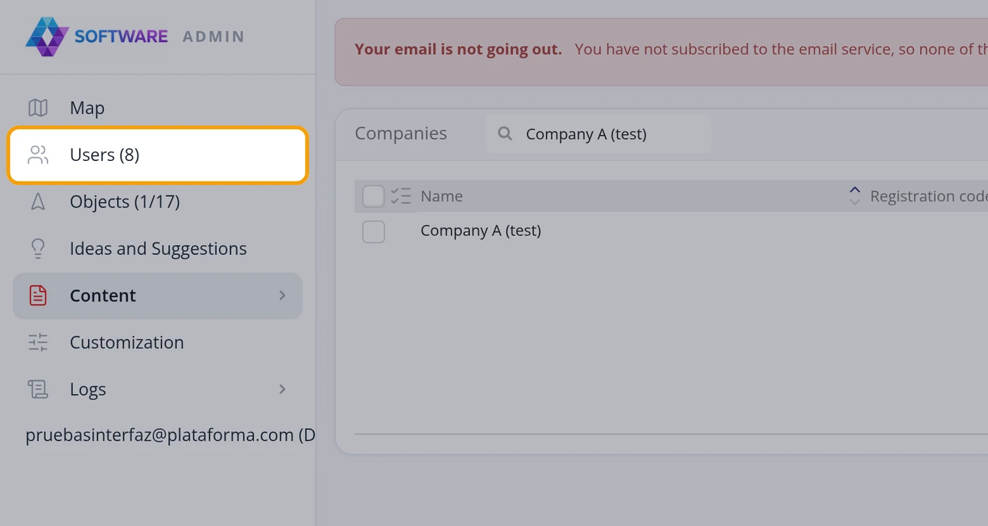 To create a user of this company, go into Users