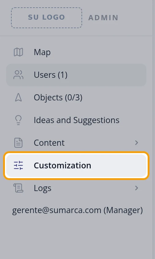 Go into Customization