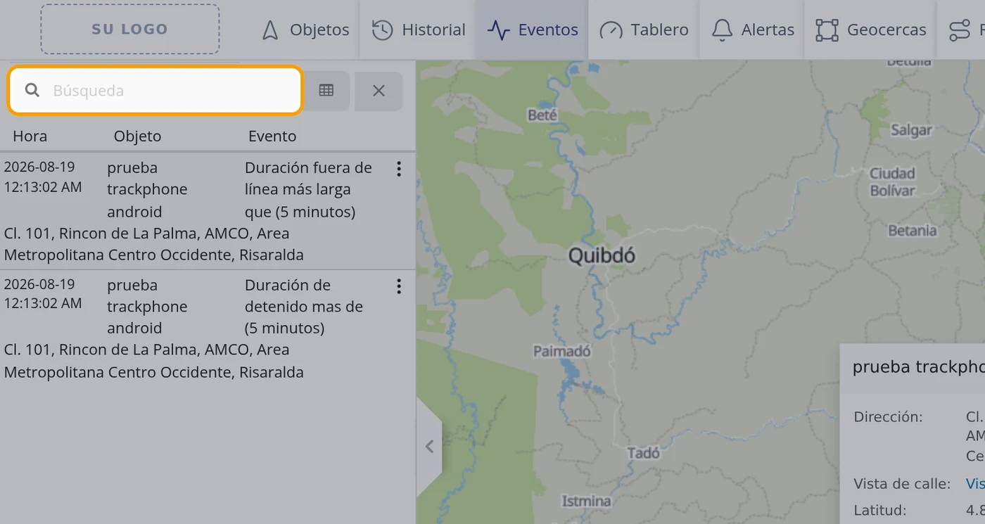 Paso 5: Escriba en la casilla Búsqueda para filtrar