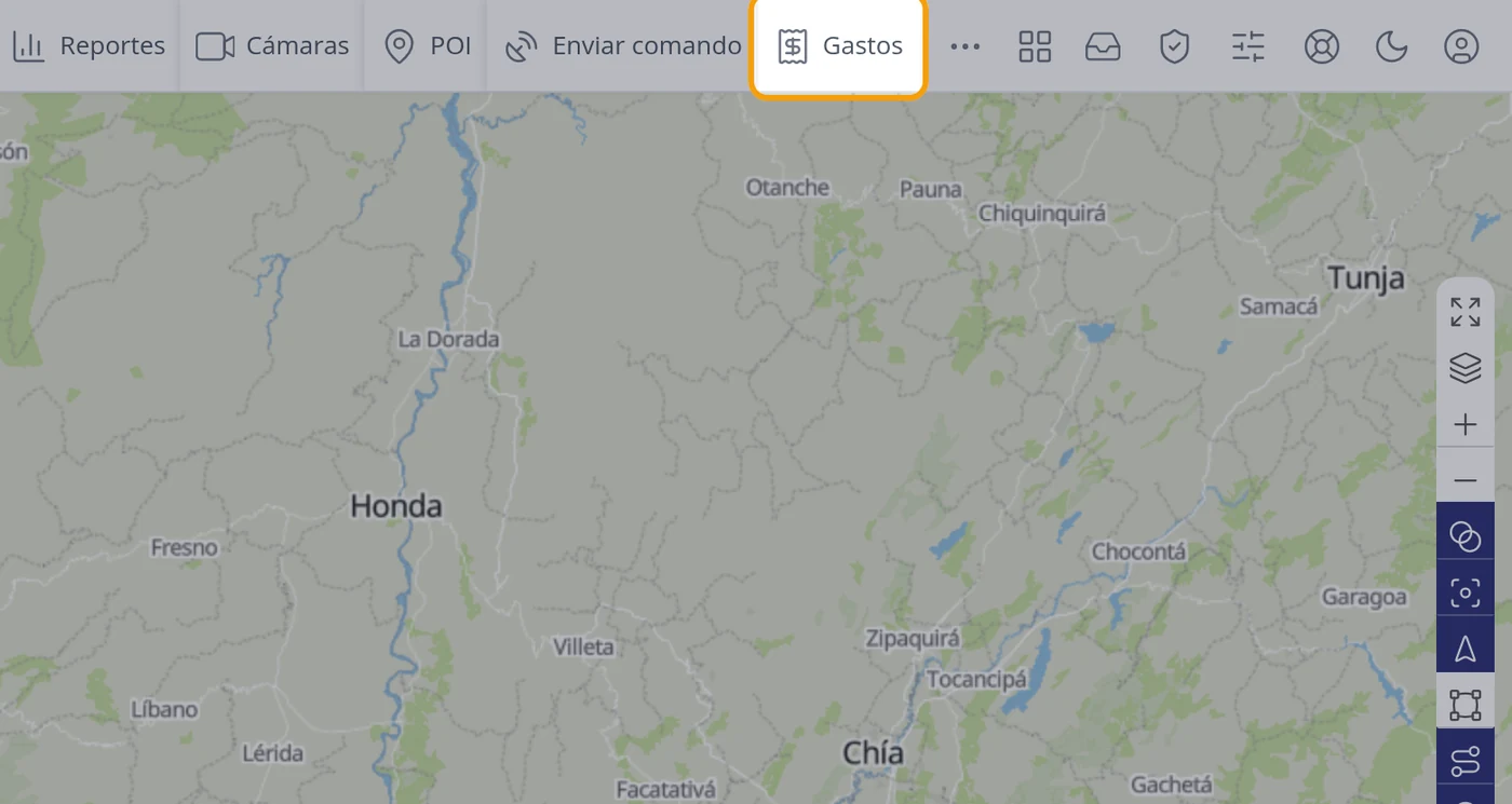 Paso 1: Pulse Gastos en la barra de arriba