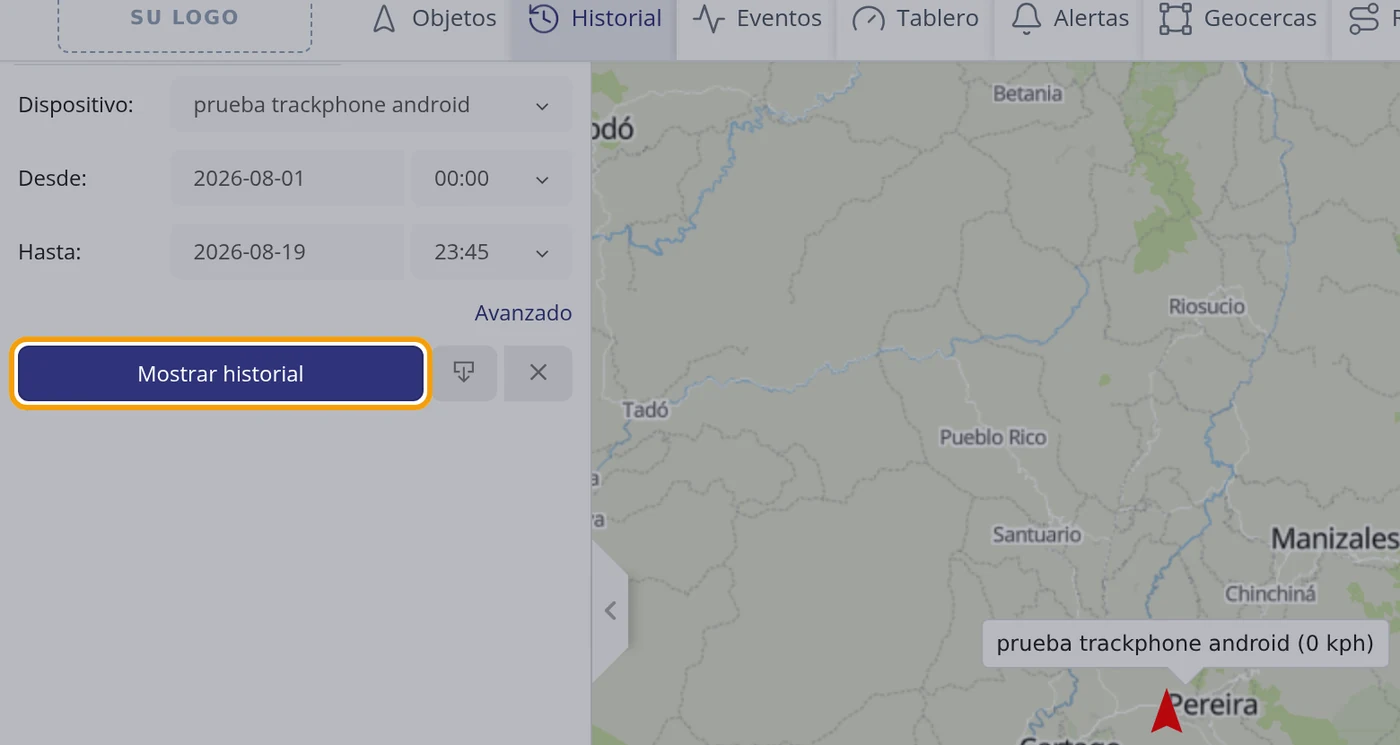 Paso 6: Pulse Mostrar historial