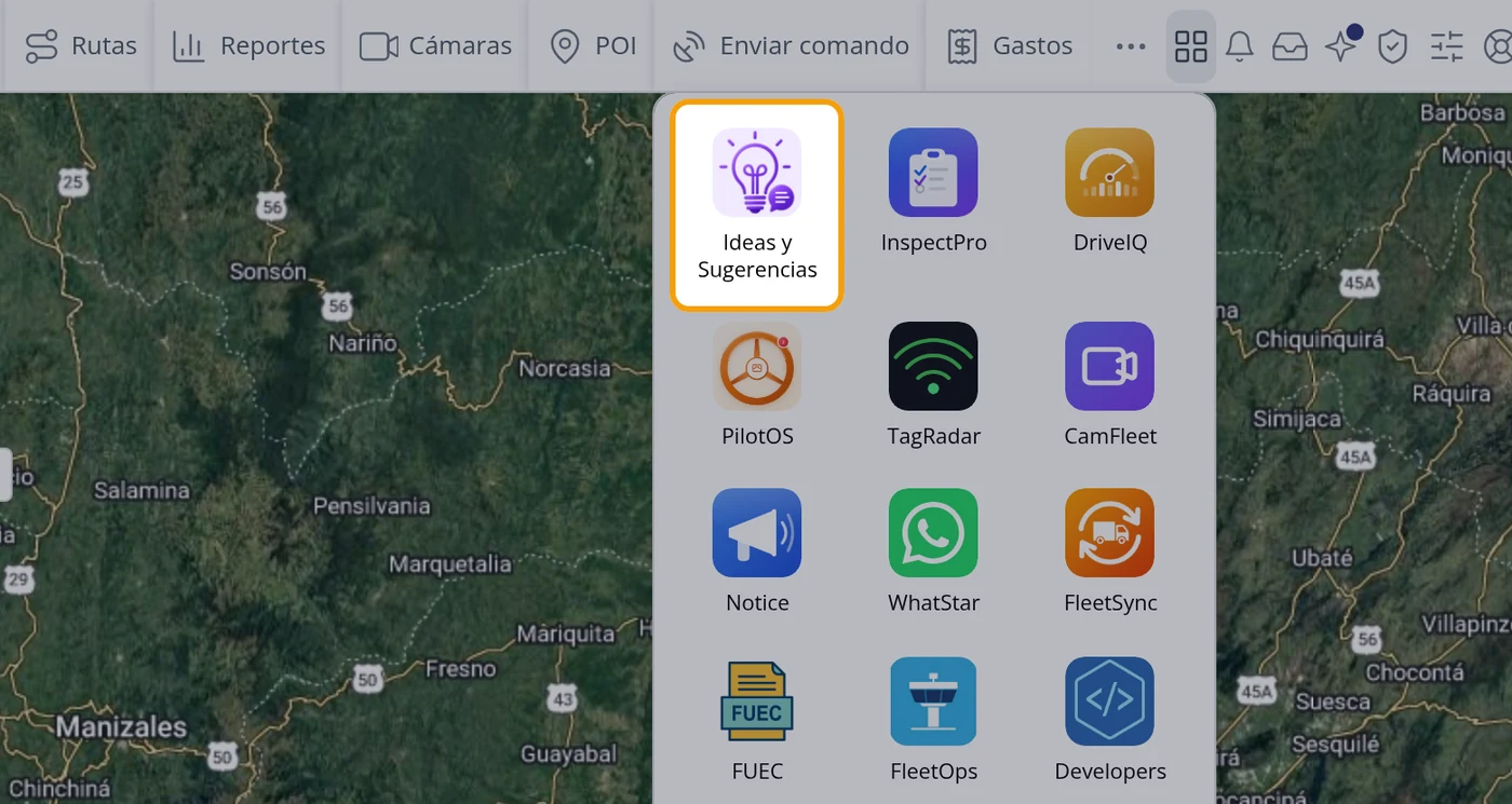 Abra el lanzador y pulse Ideas y Sugerencias