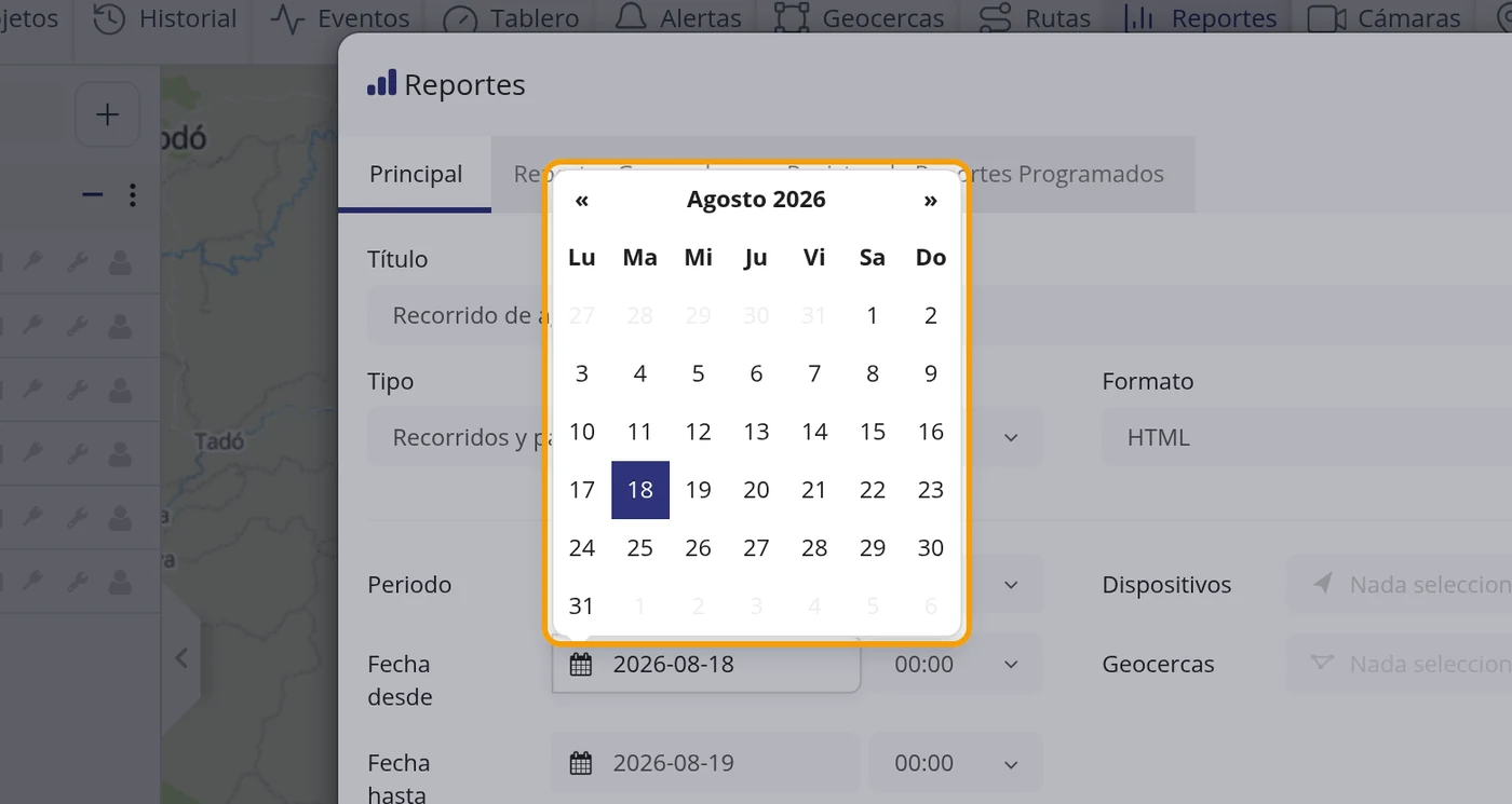 Paso 8: Pulse la casilla Fecha desde y elija el día en el calendario