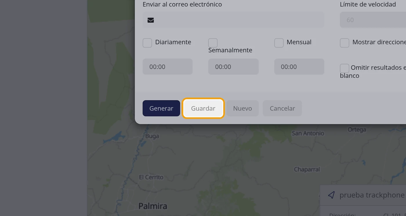 Paso 16: Si va a repetir este informe, pulse Guardar