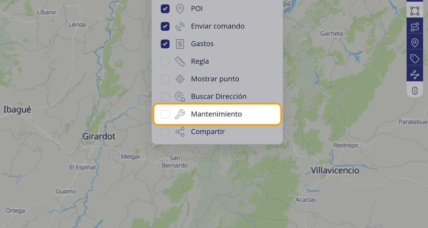Paso 2: Marque la casilla Mantenimiento