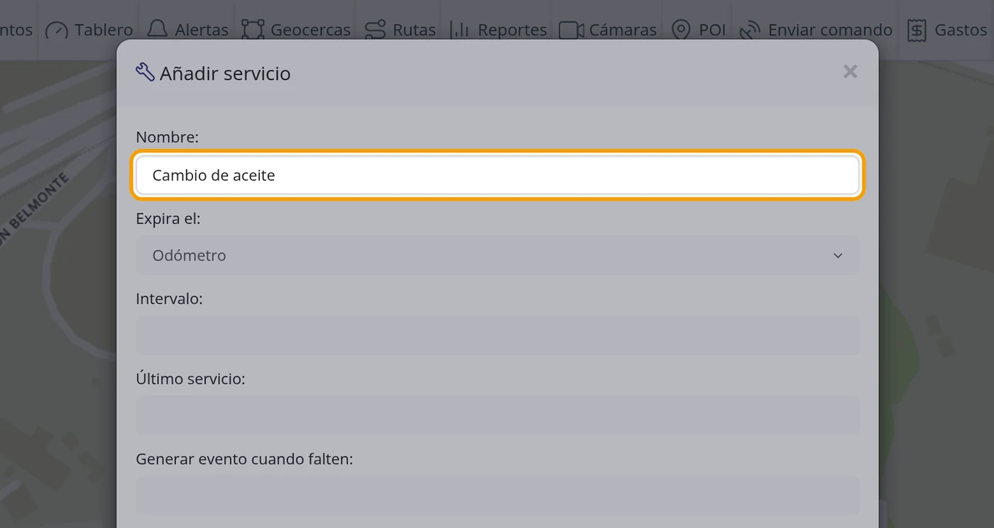 Paso 9: Escriba el nombre del mantenimiento