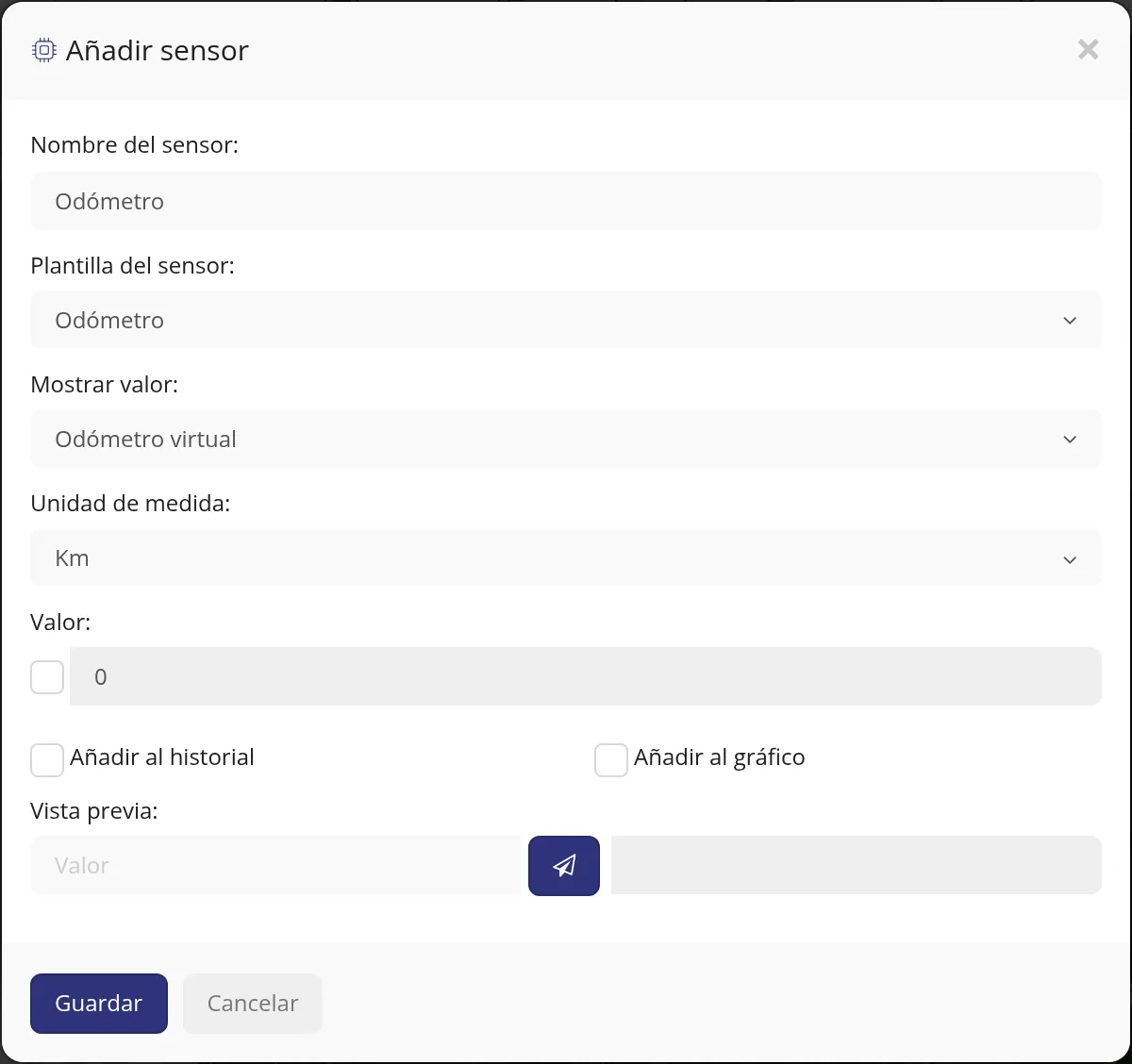 Paso 7: Con «Odómetro virtual» aparecen la unidad y el valor