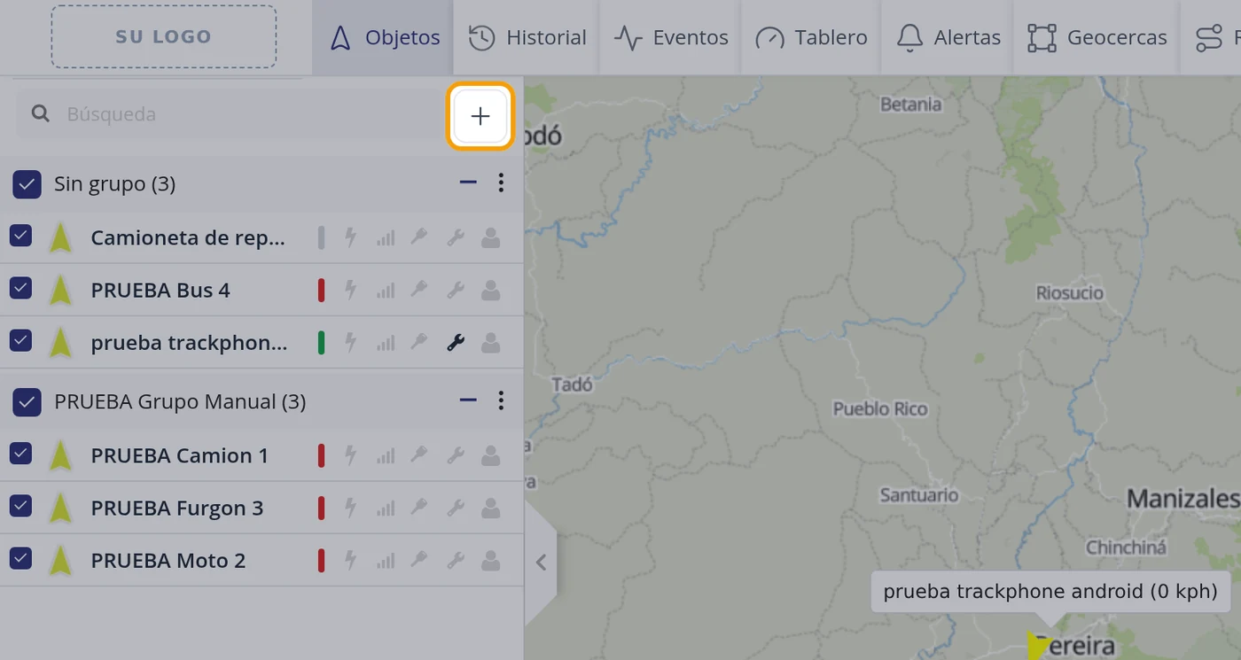 Paso 1: Pulse el botón + del panel de la izquierda