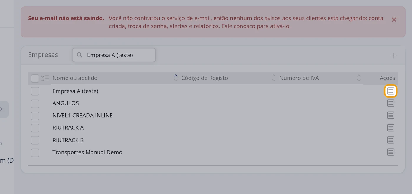 Abra essa empresa para editá-la