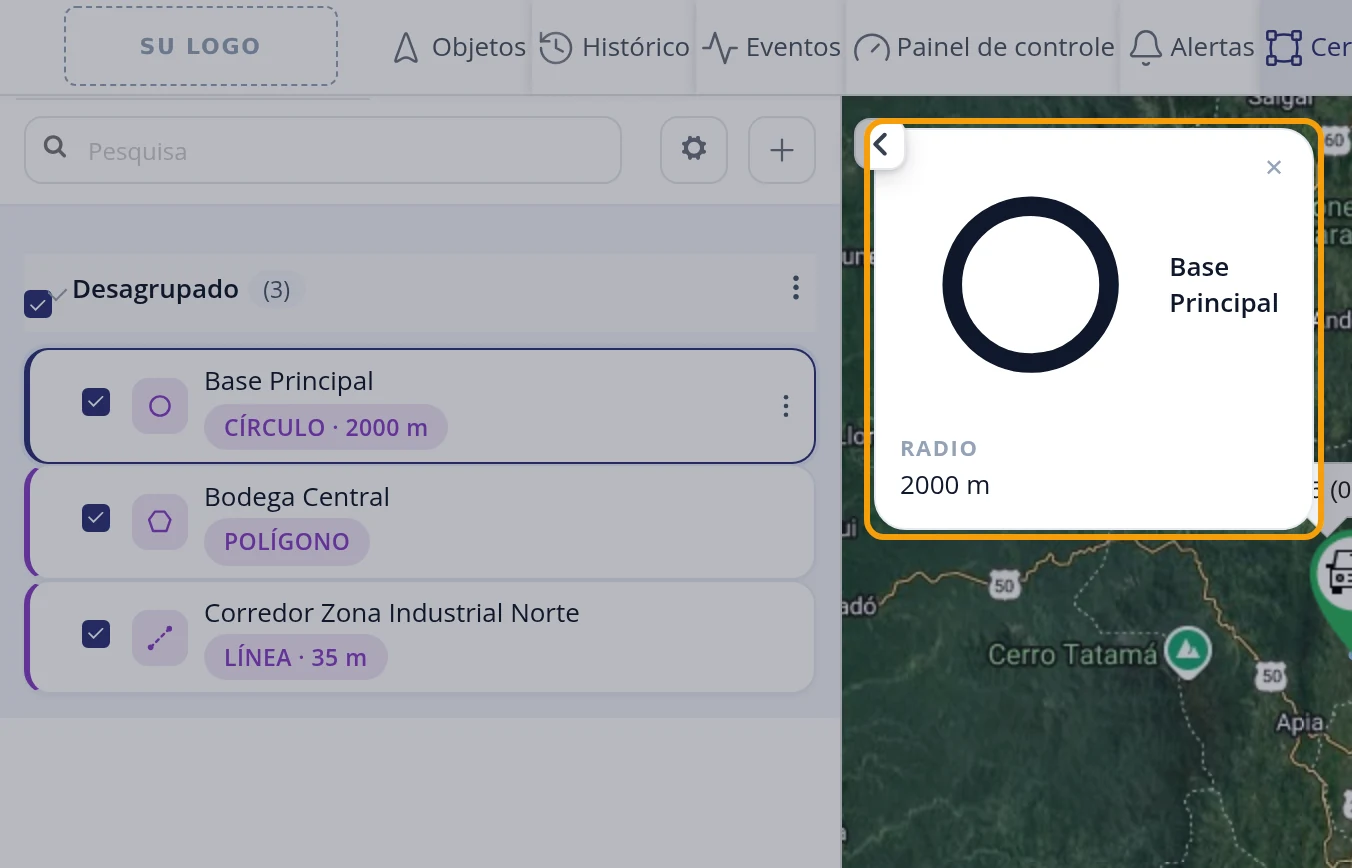 Clique no nome de um círculo ou de uma linha