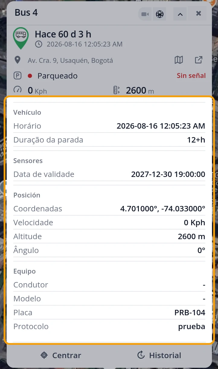 Leia toda a informação do equipamento