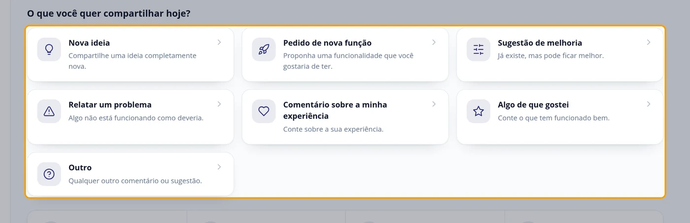 Escolha o que quer contar