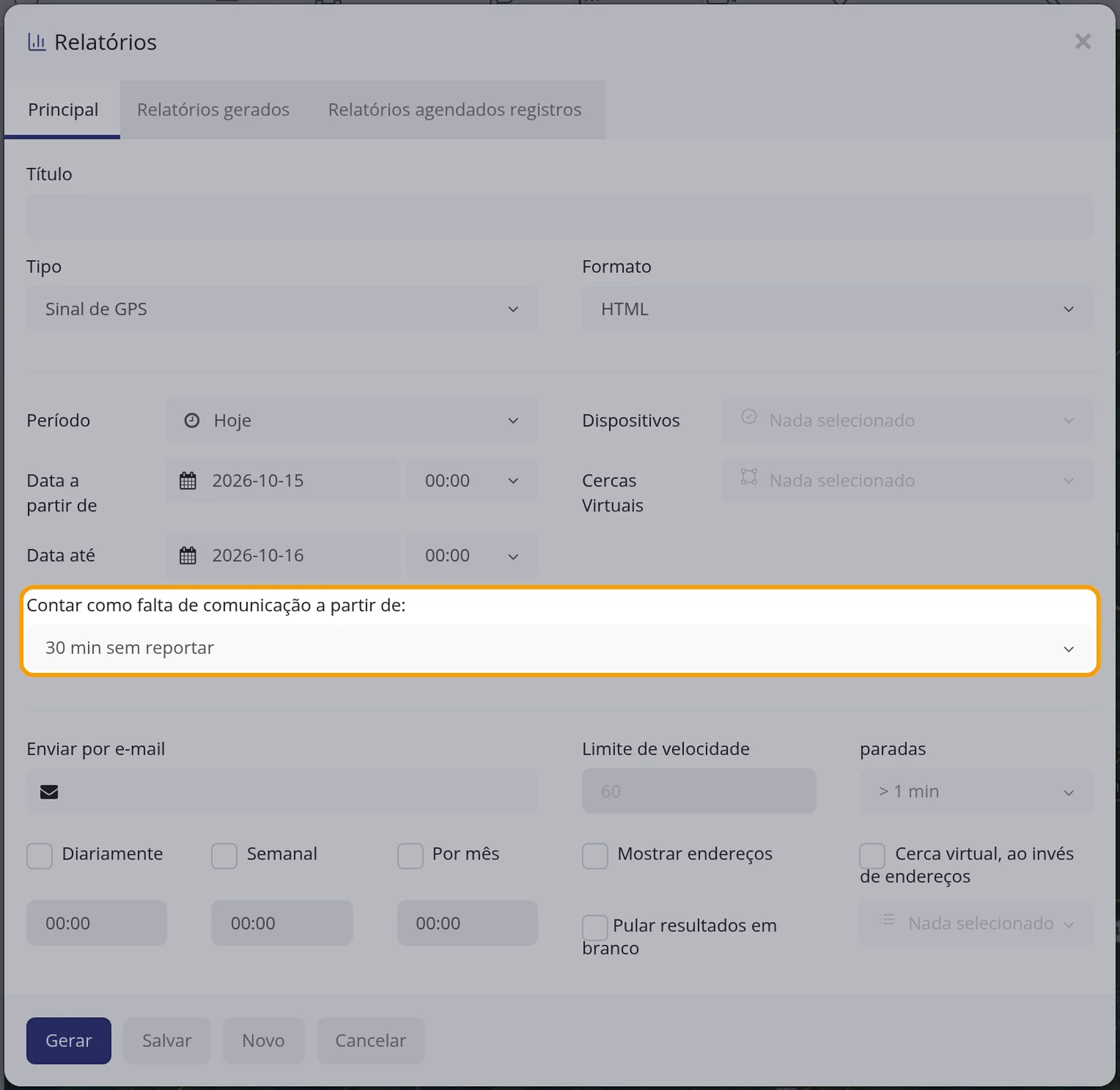 Diga a partir de quando conta uma falta