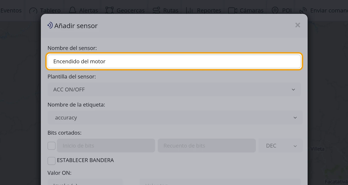 Paso 7: Escriba el nombre del sensor