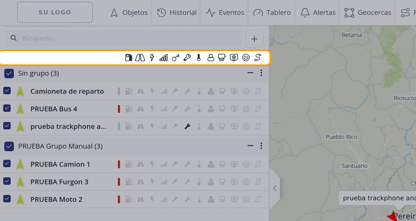 Paso 6: Los iconos de encima de la lista
