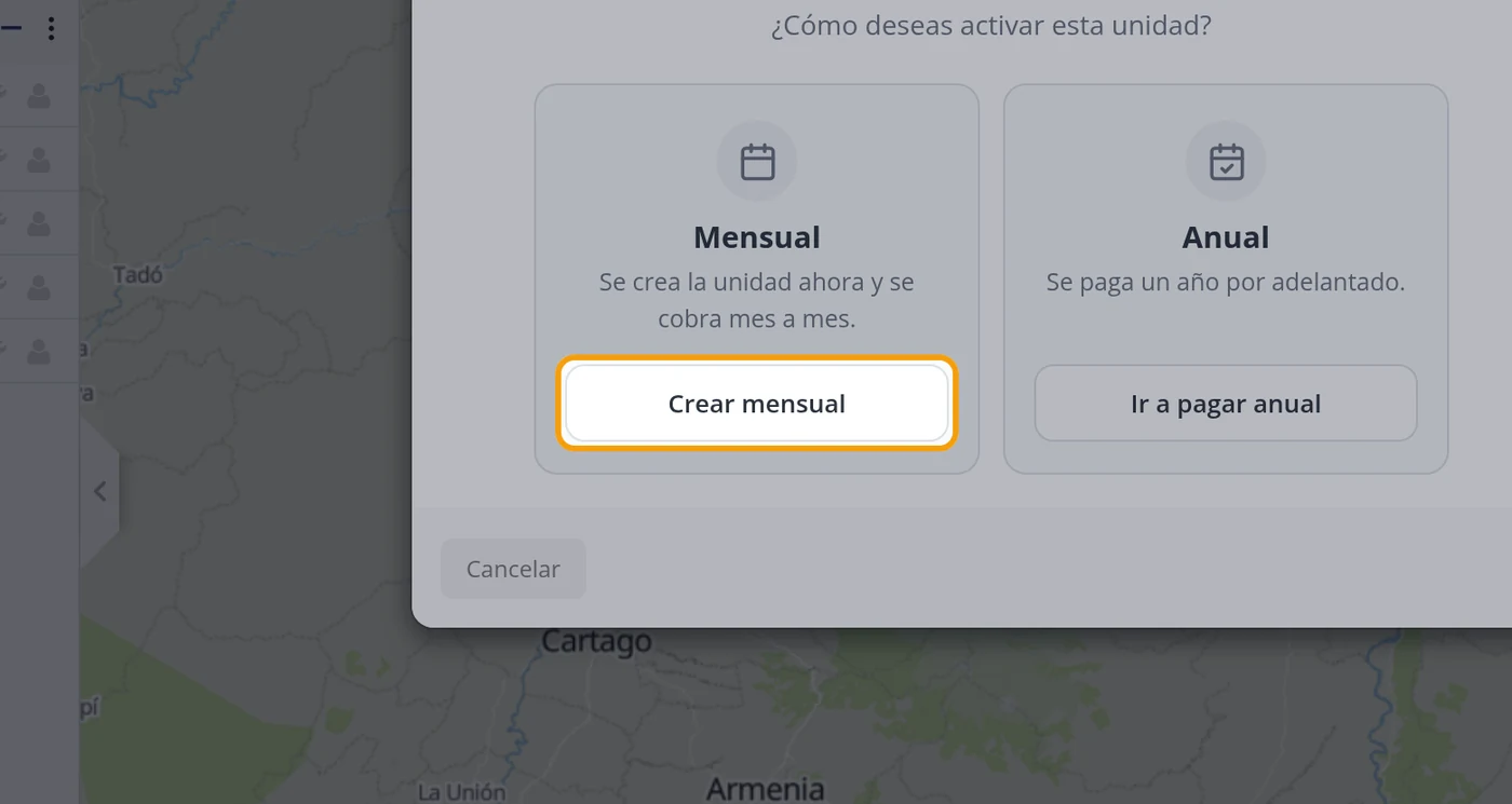 Paso 4: Pulse Crear mensual