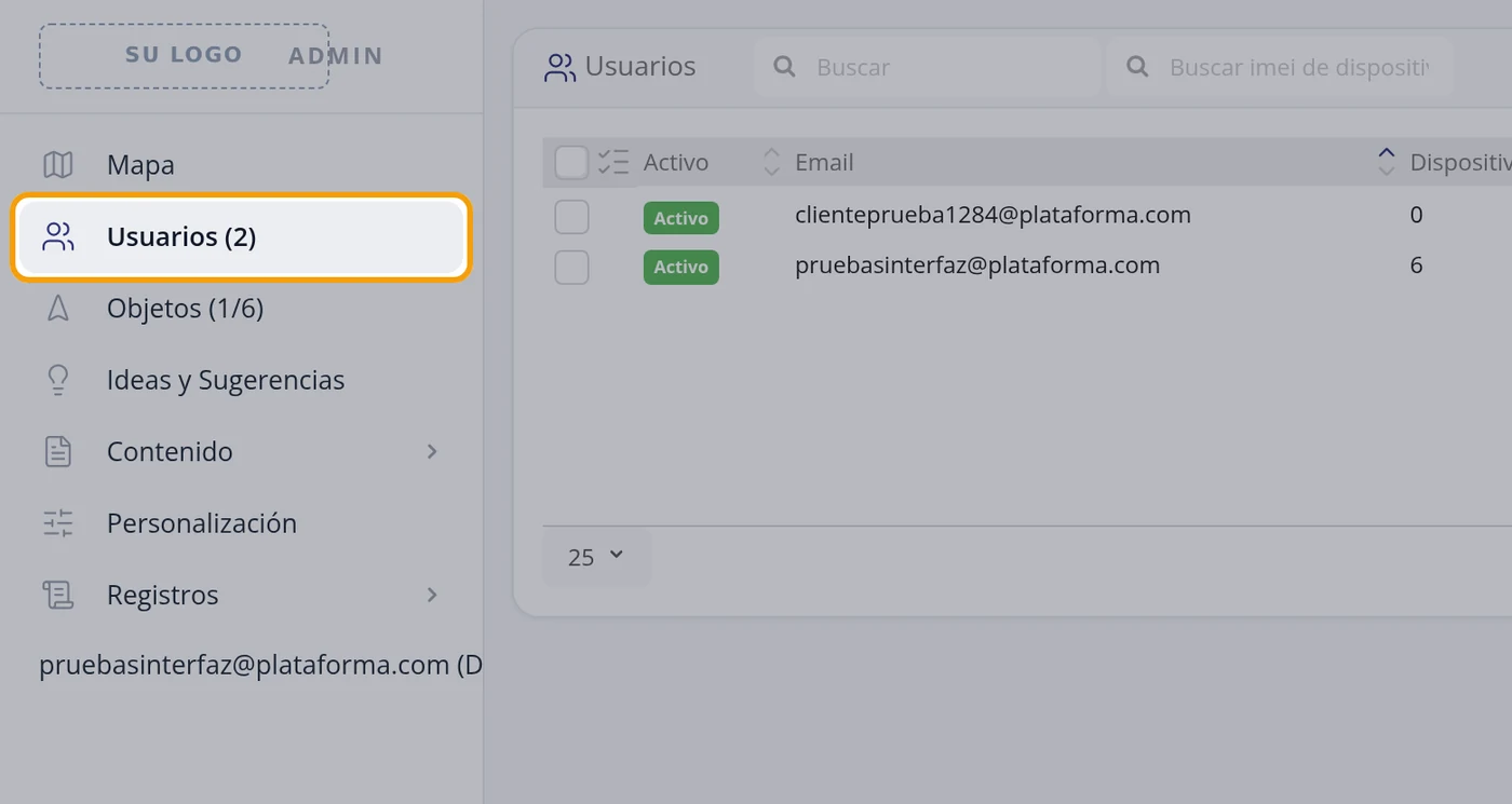 Paso 2: Abrir la lista de usuarios