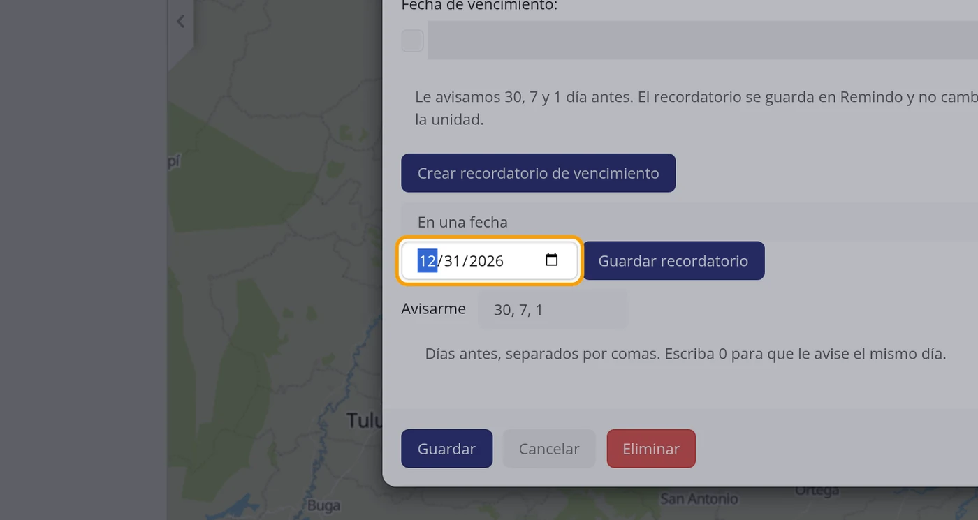 Paso 4: Ponga la fecha del vencimiento