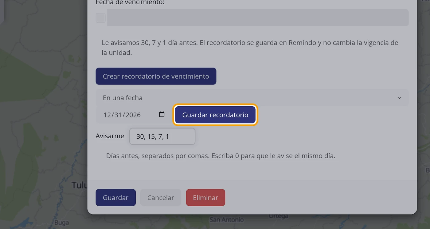 Paso 6: Pulse Guardar recordatorio